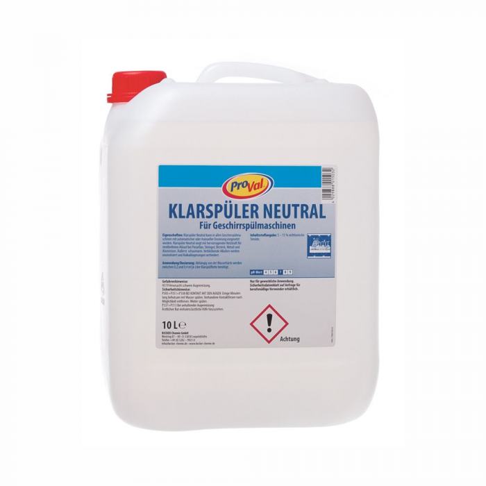 PROVAL Klarspüler NEUTRAL für Spülmaschinen für alle Wasserhärten, pH-Wert 7, 10L
